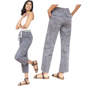 Pilcro Anthropologie Zebra Striped Printed Cargo Casual Utility Pants